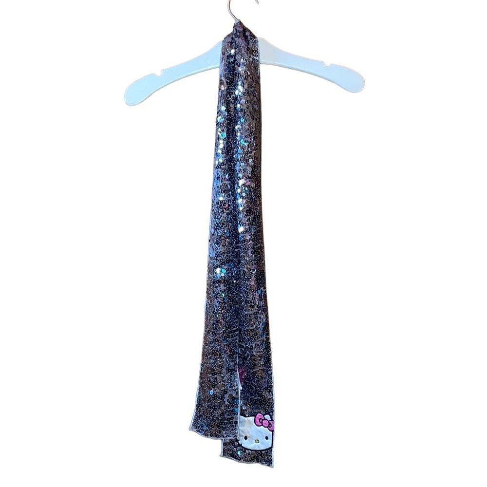 •SARIO• HELLO KITTY SILVER SEQUINED BELT/SCARF WITH EMBROIDERED HELLO KITTY. O/S